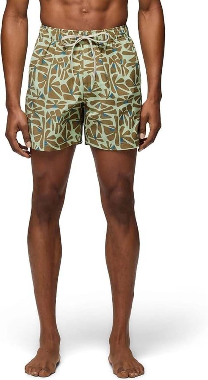 PrAna Metric E-Waist Board Shorts Size XXL Bio Mint Retro Bloom Swim Trunks NWT